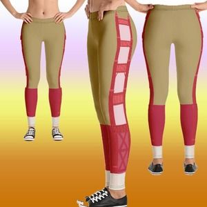 custom San Francisco 49ers women gold leggings Medium with golden gate